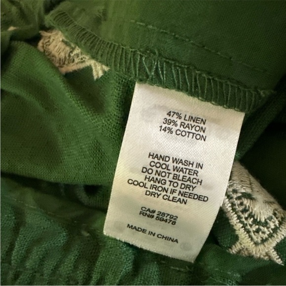 NWOT House of Harlow 1960 Boho Green Wide-Leg Elastic Waist Drawstring Pants M - Picture 11 of 12